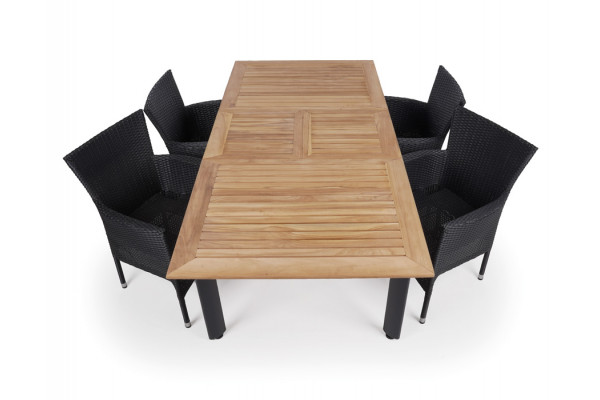 Dala Havemøbelsæt m/4 Cebu stole - 96x150/200 cm