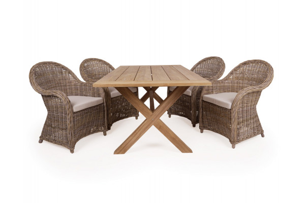 Chadstone Kubu Teak Havemøbelsæt