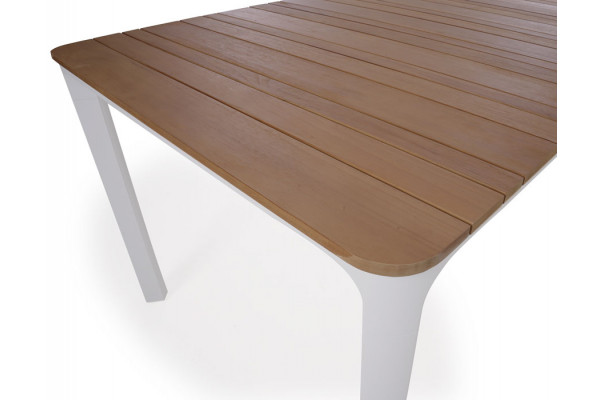 Ronja Havebord - 90x200 cm - Hvid/teak