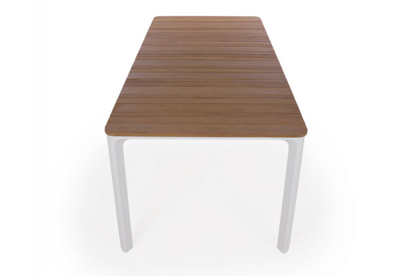 Ronja Havebord - 90x200 cm - Hvid/teak