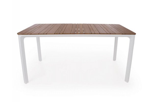 Ronja Havebord - 90x160 cm - Hvid/teak