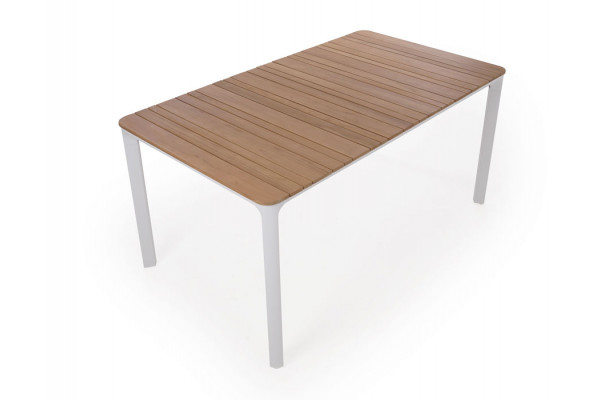 Ronja Havebord - 90x160 cm - Hvid/teak