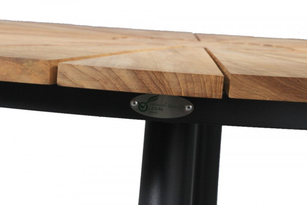 DaneLine Eva Teak Havebord - Ø130 cm - Grå