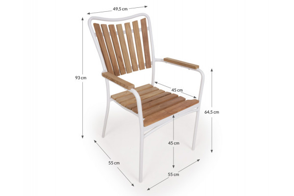 DaneLine Eva Teak Havemøbelsæt - Ø150 cm - Hvid