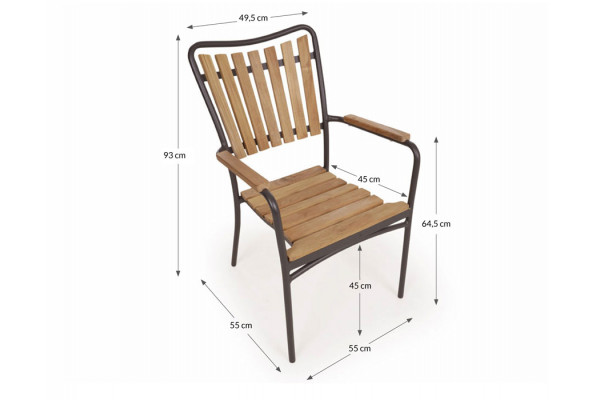 DaneLine Eva Teak Havemøbelsæt - Ø130 cm - Grå