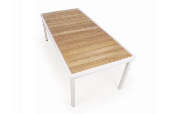 DaneLine Eva Teak Havebord - 102x219 cm - Hvid