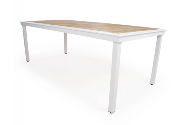 DaneLine Eva Teak Havebord - 102x219 cm - Hvid