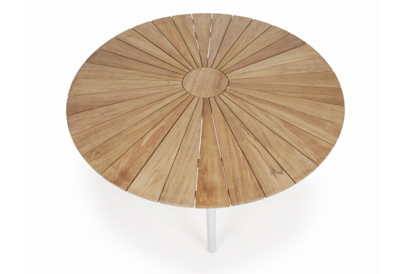 DaneLine Eva Teak Havebord - Ø150 cm - Hvid