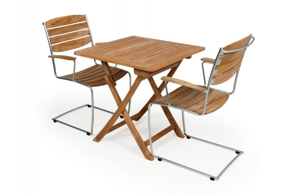 Sofia Spring Teak Cafésæt - 70x70 cm