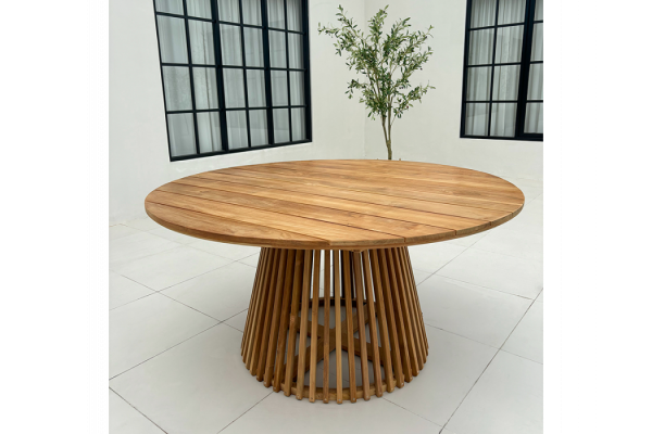 Luna Manja Teak havemøbelsæt m/4 stole - Ø150 cm