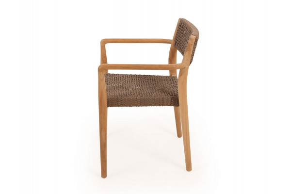 Luna Tonka Teak havemøbelsæt m/6 stole - Ø180 cm
