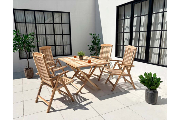 Køln Granada Teak Havemøbelsæt - 85x135 cm