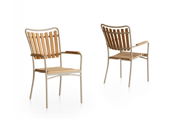 DaneLine Eva Teak Havemøbelsæt - Ø150 cm - Latte