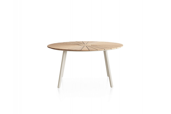 DaneLine Eva Teak Havebord - Ø150 cm - Latte