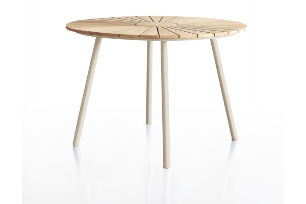 DaneLine Eva Teak Havebord - Ø110 cm - Latte