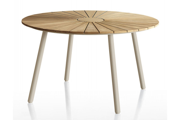 DaneLine Eva Teak Havebord - Ø130 cm - Latte