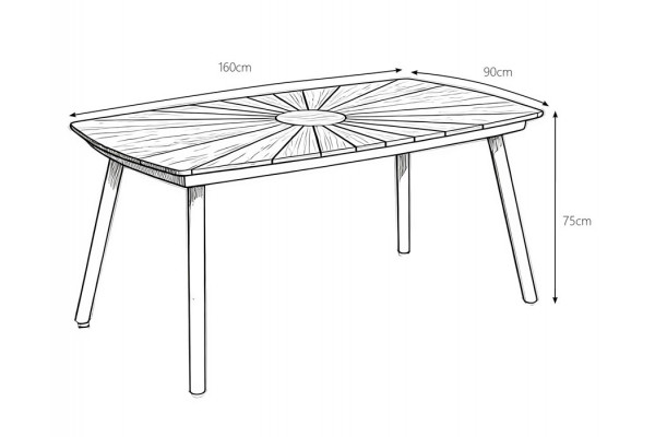 DaneLine Eva Teak Ovalt Havebord - 90x160 cm -...