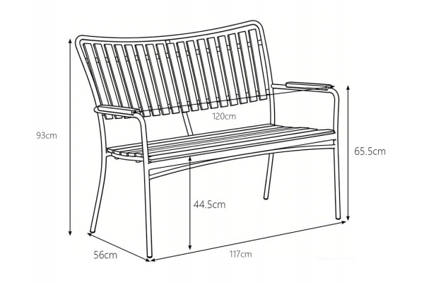 DaneLine Eva Teak Havebænk - Latte