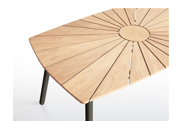 DaneLine Eva Teak Ovalt Havebord - 90x160 cm - Grå
