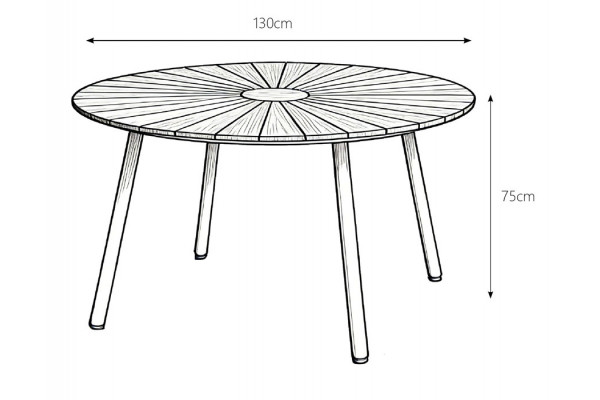 DaneLine Eva Teak Havemøbelsæt - Ø130 cm - Latte