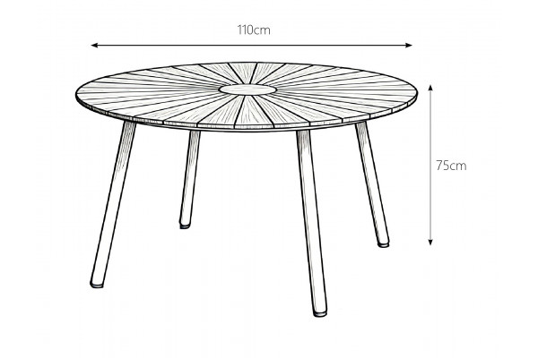 DaneLine Eva Teak Havemøbelsæt - Ø110 cm - Latte