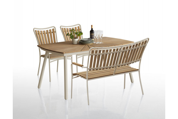 DaneLine Eva Teak Havemøbelsæt m/bænk+2 stole -...