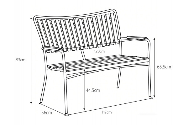 DaneLine Eva Teak Havemøbelsæt m/bænk+2 stole -...