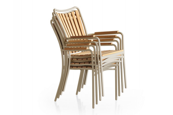 DaneLine Eva Teak Stabelstol - Latte