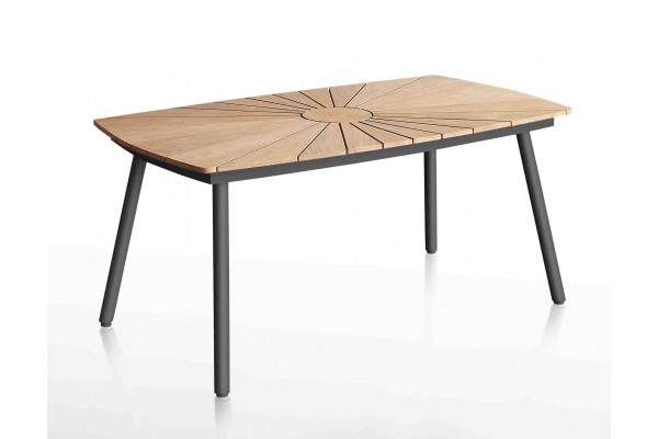 DaneLine Eva Teak Ovalt Havebord - 90x160 cm - Grå