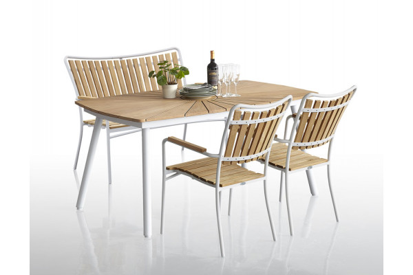 DaneLine Eva Teak Havemøbelsæt m/bænk+2 stole -...