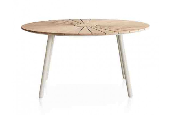 DaneLine Eva Teak Havebord - Ø150 cm - Latte