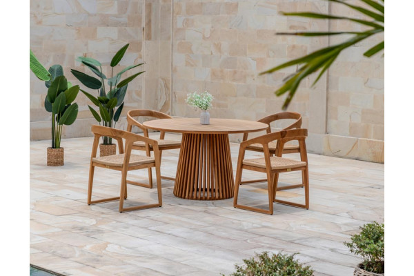 Luna Venedig Teak havemøbelsæt - Ø150 cm