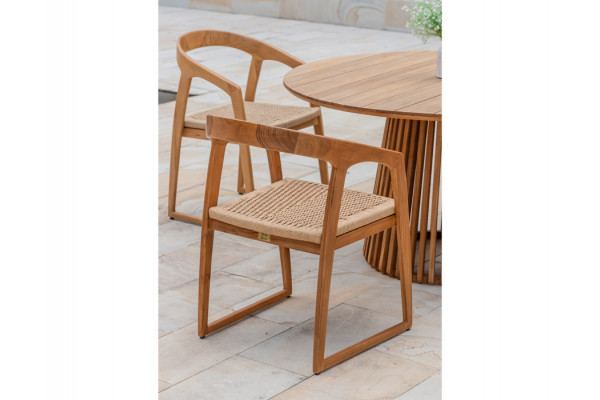 Luna Venedig Teak havemøbelsæt - Ø150 cm