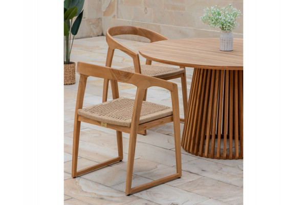 Luna Venedig Teak havemøbelsæt - Ø150 cm