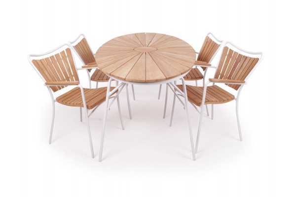 Samsø Oval 90x180 cm. Sæt med 4 stole