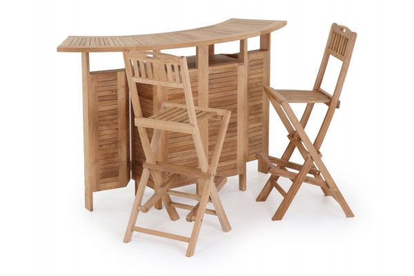 Teak barsæt m/2 barstole